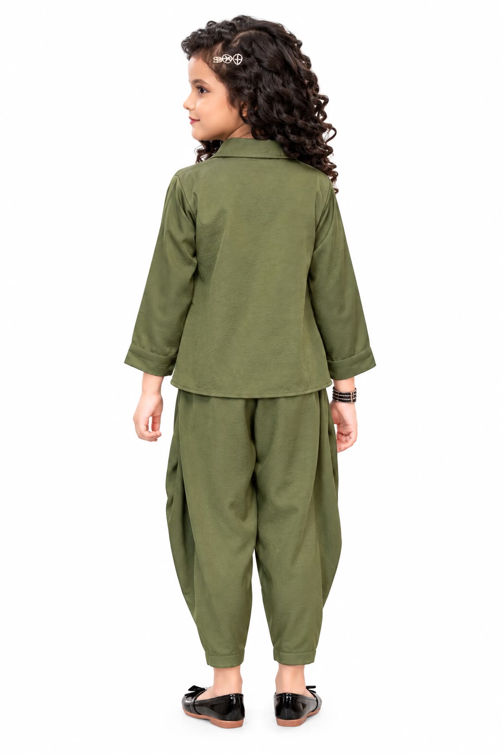 Arbudda Apparels Olive Green Shirt & Trousers Co-Ord Set
