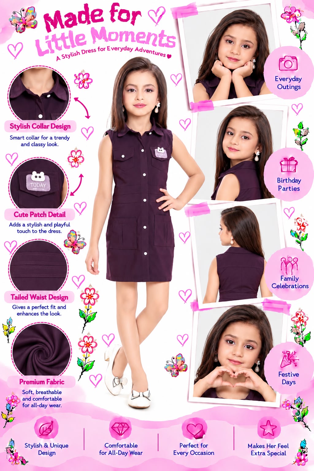 Arbudda Apparels Plum Purple Utility Shirt Dress