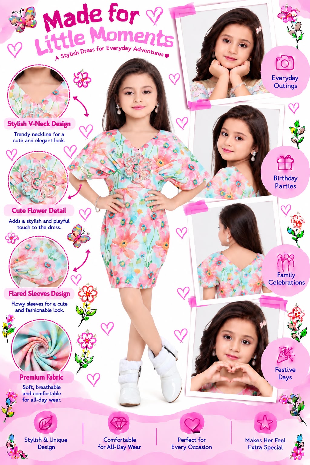 Arbudda Apparels Pastel Floral Statement Dress
